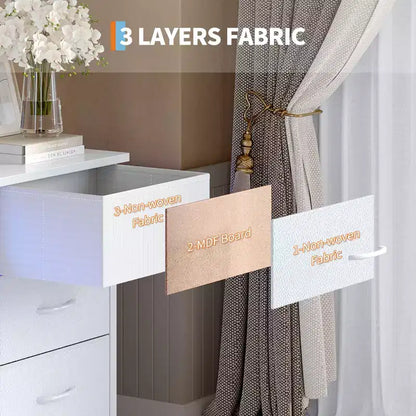 Meuble de rangement 63 tiroirs avec 10 tiroirs en tissu, commode longue avec lumière LED et station de charge, grande armoire de rangement pour chambre à coucher, placard