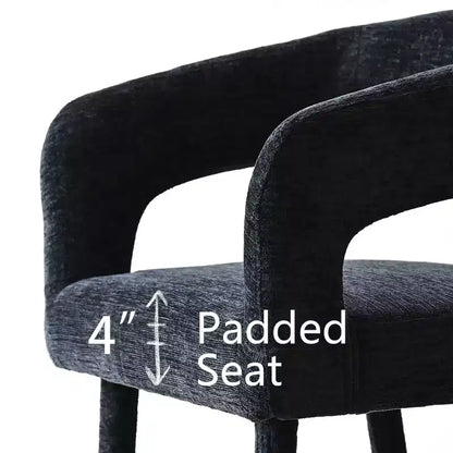 Lot de 2 chaises de salle à manger modernes rembourrées avec dossier incurvé, accoudoirs, pieds en métal, élégantes chaises de cuisine ou de salle à manger - Panipeachy