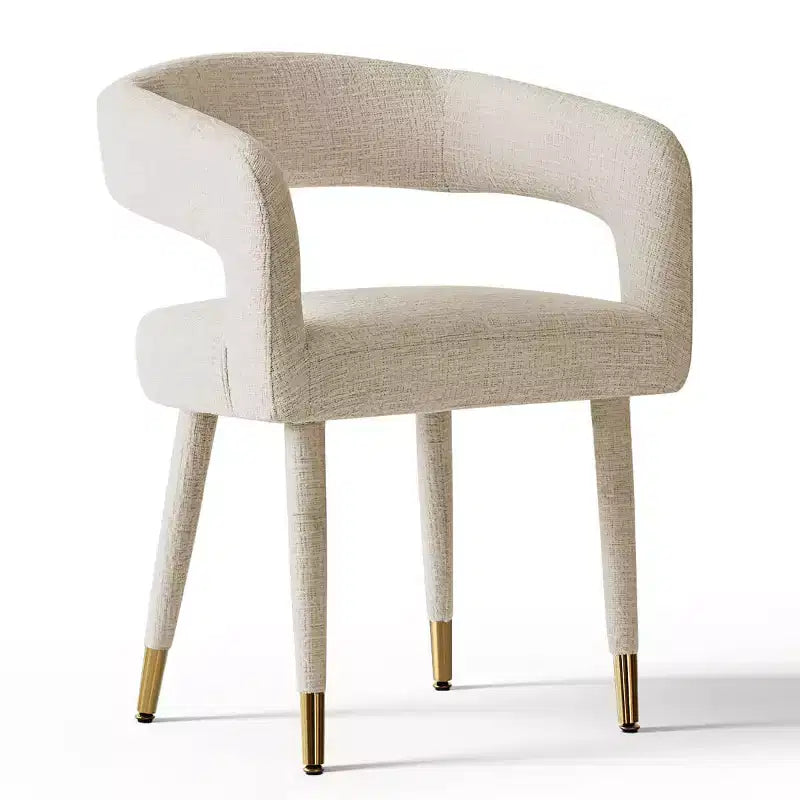 Lot de 2 chaises de salle à manger modernes rembourrées avec dossier incurvé, accoudoirs, pieds en métal, élégantes chaises de cuisine ou de salle à manger - Panipeachy