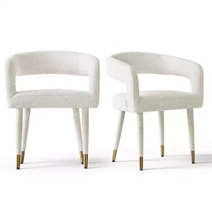Lot de 2 chaises de salle à manger modernes rembourrées avec dossier incurvé, accoudoirs, pieds en métal, élégantes chaises de cuisine ou de salle à manger - Panipeachy