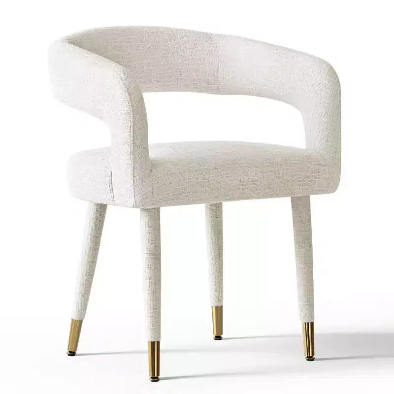 Lot de 2 chaises de salle à manger modernes rembourrées avec dossier incurvé, accoudoirs, pieds en métal, élégantes chaises de cuisine ou de salle à manger - Panipeachy