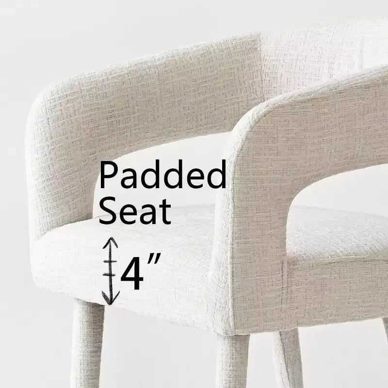Lot de 2 chaises de salle à manger modernes rembourrées avec dossier incurvé, accoudoirs, pieds en métal, élégantes chaises de cuisine ou de salle à manger - Panipeachy