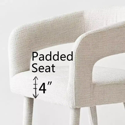 Lot de 2 chaises de salle à manger modernes rembourrées avec dossier incurvé, accoudoirs, pieds en métal, élégantes chaises de cuisine ou de salle à manger - Panipeachy