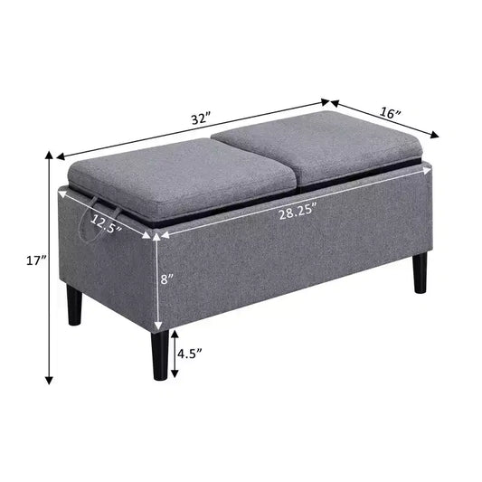 HomeStock Comfort Magnolia Storage Ottoman with Trays