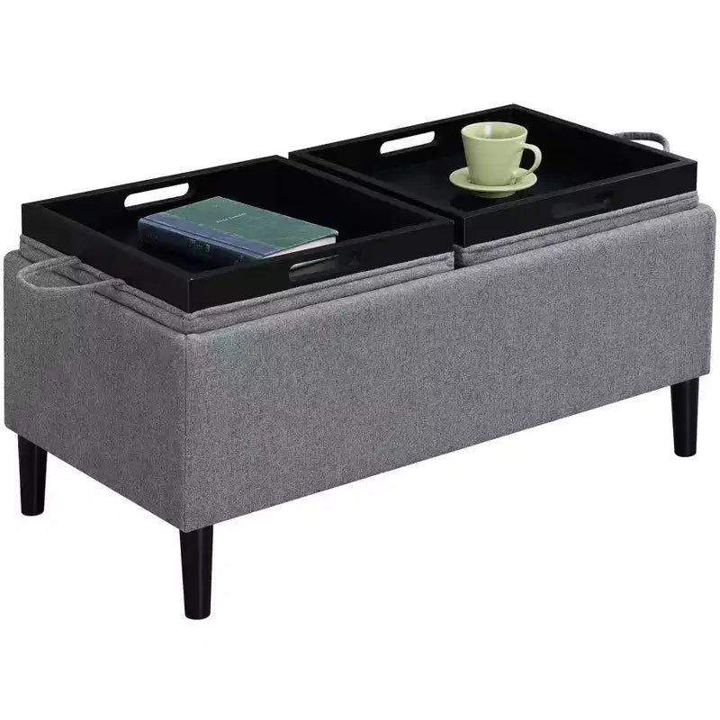 Pouf de rangement Magnolia HomeStock Comfort avec plateaux