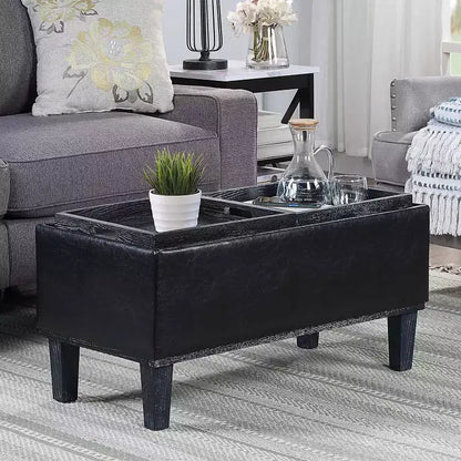 HomeStock Comfort Brentwood Storage Ottoman with Reversible Trays