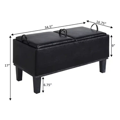 Pouf de rangement Brentwood Comfort HomeStock avec plateaux réversibles