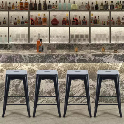 JIONJOY 24 Metal Bar Stools Set of 4  Backless Counter Height, Stackable, No Assembly, Scratch-Resistant