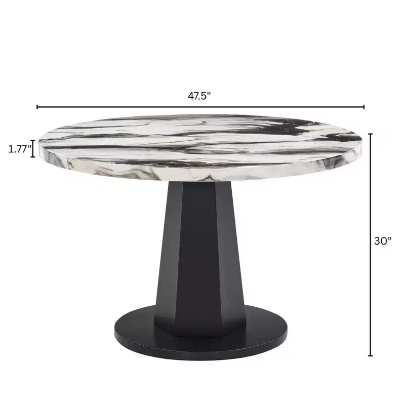 Ensemble de salle à manger moderne 5 pièces Roundhill Furniture Cavira, table à manger en faux marbre avec quatre chaises rembourrées