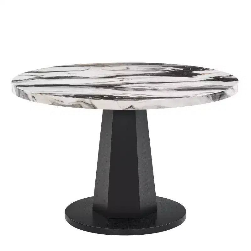 Ensemble de salle à manger moderne 5 pièces Roundhill Furniture Cavira, table à manger en faux marbre avec quatre chaises rembourrées