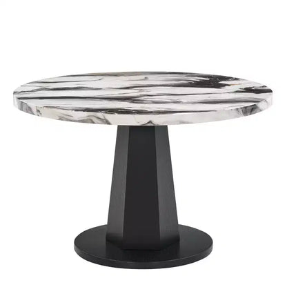 Ensemble de salle à manger moderne 5 pièces Roundhill Furniture Cavira, table à manger en faux marbre avec quatre chaises rembourrées