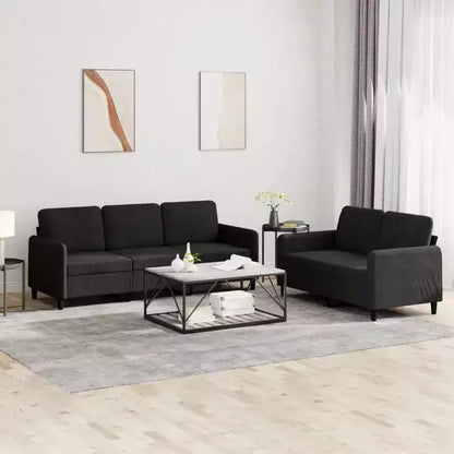 vidaXL Ensemble de canapés 2 pièces en velours noir