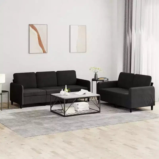 vidaXL Ensemble de canapés 2 pièces en velours noir