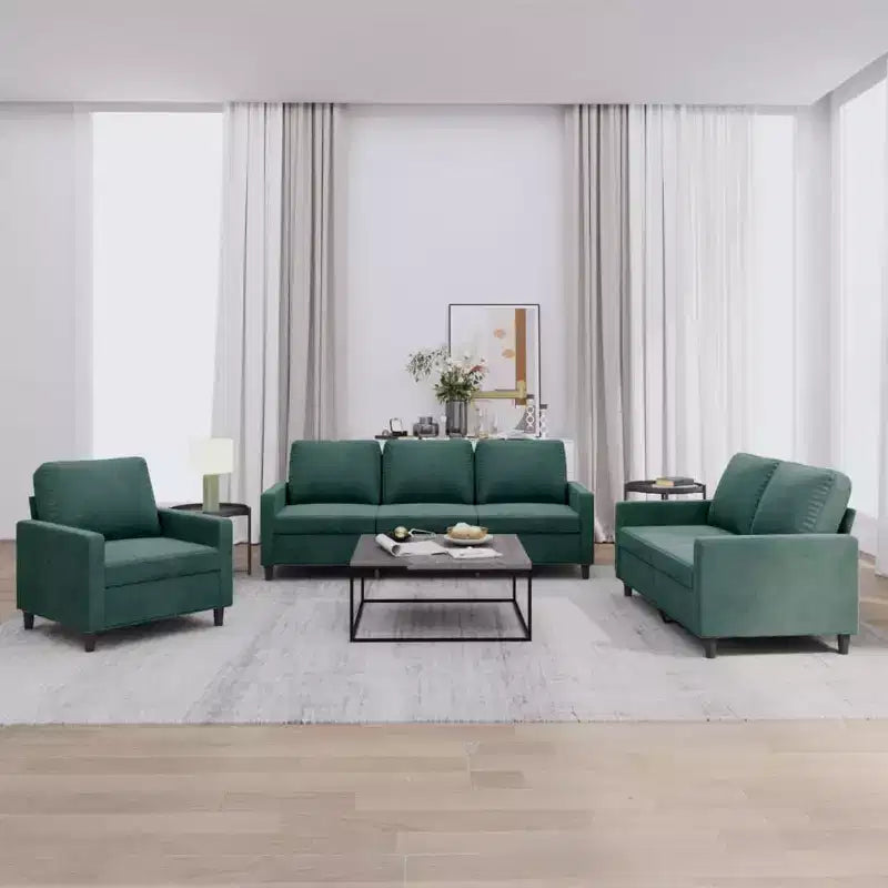 vidaXL Ensemble canapé avec coussins Canapé fauteuil pour salon 3 pièces Velours