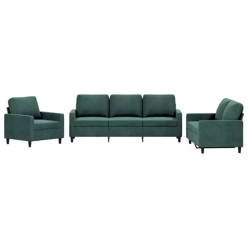 vidaXL Sofa Set with Cushions Couch Armchair for Living Room 3 Piece Velvet