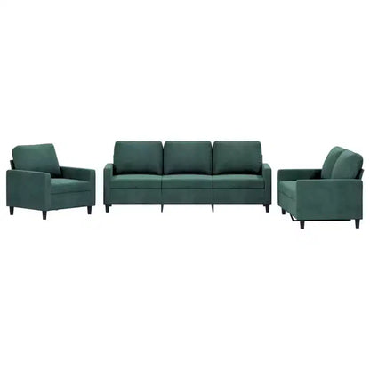 vidaXL Sofa Set with Cushions Couch Armchair for Living Room 3 Piece Velvet