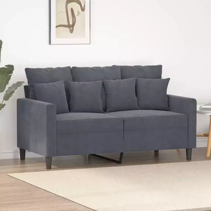 vidaXL Canapé 2 places gris foncé 47,2 Velours