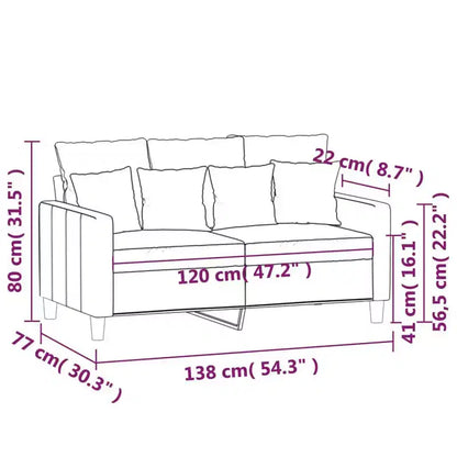 vidaXL Canapé 2 places gris foncé 47,2 Velours
