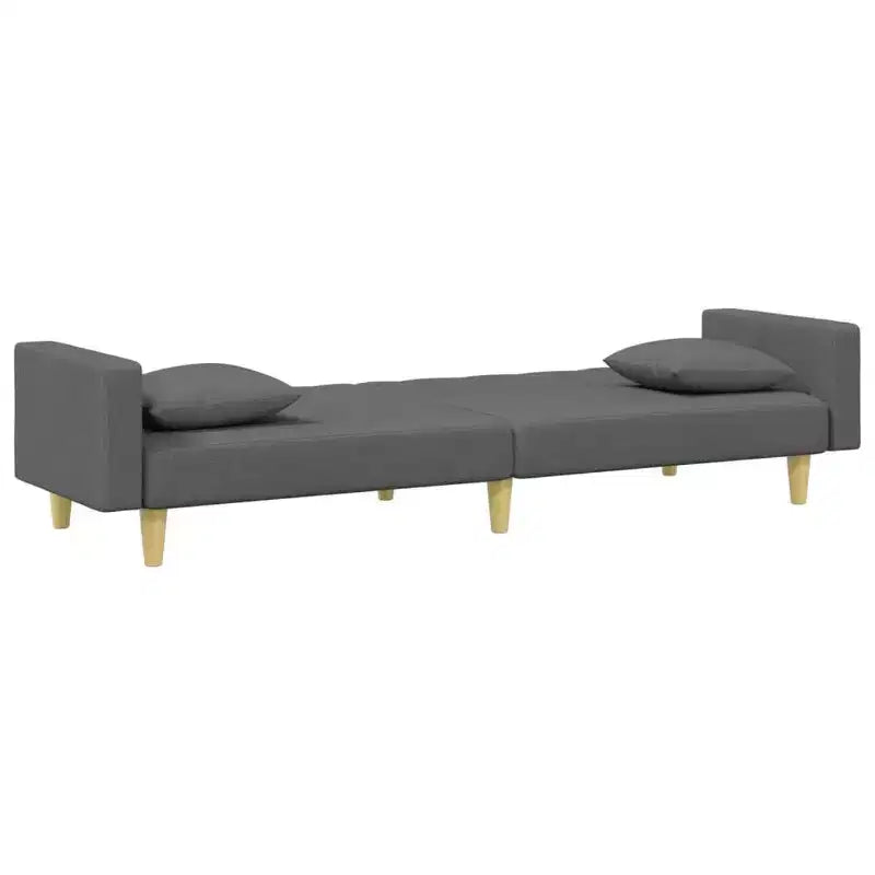 vidaXL Canapé-lit 2 places avec oreillers et pouf, mobilier en tissu