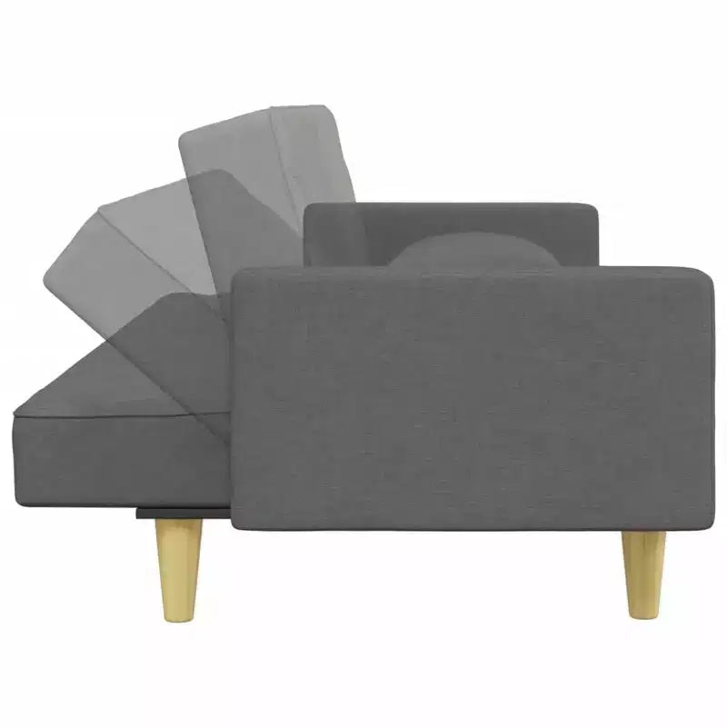 vidaXL Canapé-lit 2 places avec oreillers et pouf, mobilier en tissu
