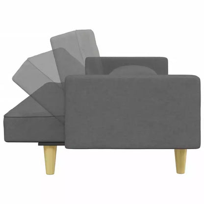 vidaXL Canapé-lit 2 places avec oreillers et pouf, mobilier en tissu