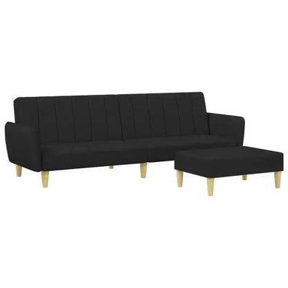 vidaXL Canapé-lit 2 places avec oreillers et pouf, mobilier en tissu