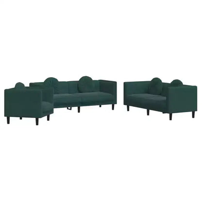 vidaXL Sofa Set with Pillows Accent Upholstered Settee Living Room Velvet