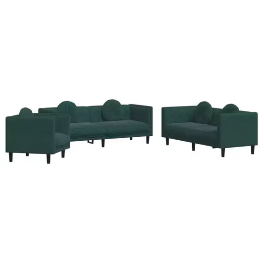 vidaXL Sofa Set with Pillows Accent Upholstered Settee Living Room Velvet