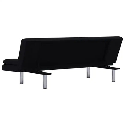 vidaXL Canapé-Lit avec Deux Coussins Tissu Noir