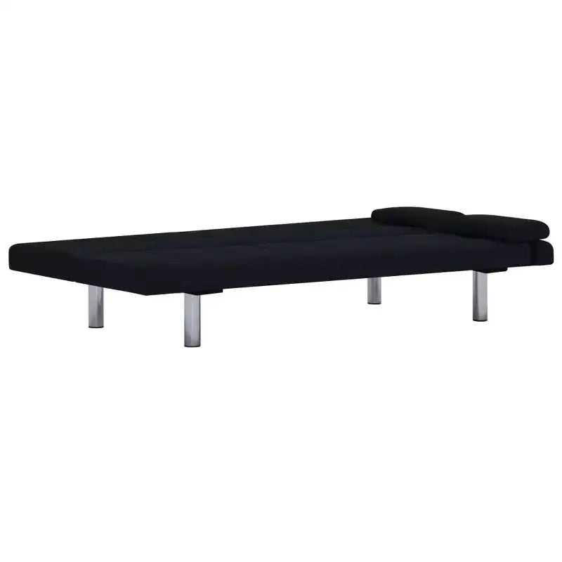 vidaXL Canapé-Lit avec Deux Coussins Tissu Noir