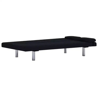 vidaXL Canapé-Lit avec Deux Coussins Tissu Noir