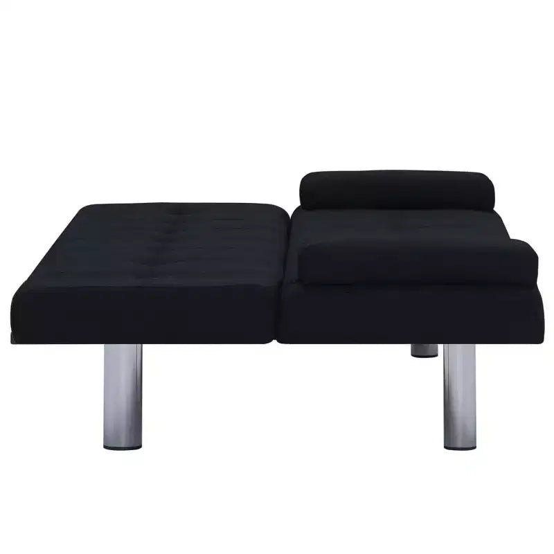 vidaXL Canapé-Lit avec Deux Coussins Tissu Noir