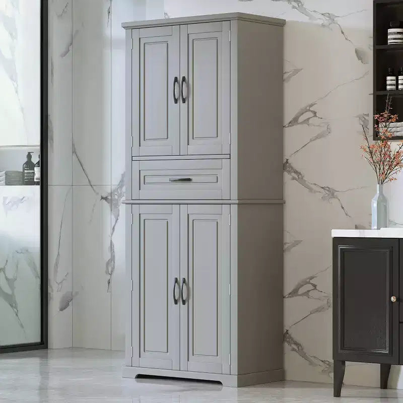 Meuble de Rangement de Salle de Bain Okak avec Espace de Rangement Multifonctionnel, Tiroir avec Glissières, Étagère Réglable pour Salon