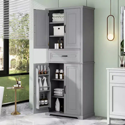 Meuble de Rangement de Salle de Bain Okak avec Espace de Rangement Multifonctionnel, Tiroir avec Glissières, Étagère Réglable pour Salon