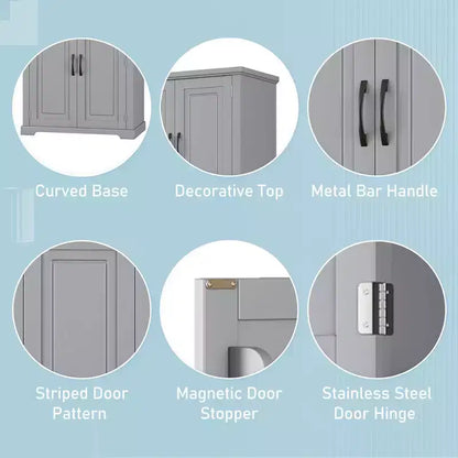 Meuble de Rangement de Salle de Bain Okak avec Espace de Rangement Multifonctionnel, Tiroir avec Glissières, Étagère Réglable pour Salon