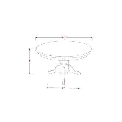 HomeStock Table à manger ronde 3 pièces avec plateau en bois massif finition noire et 2 chaises