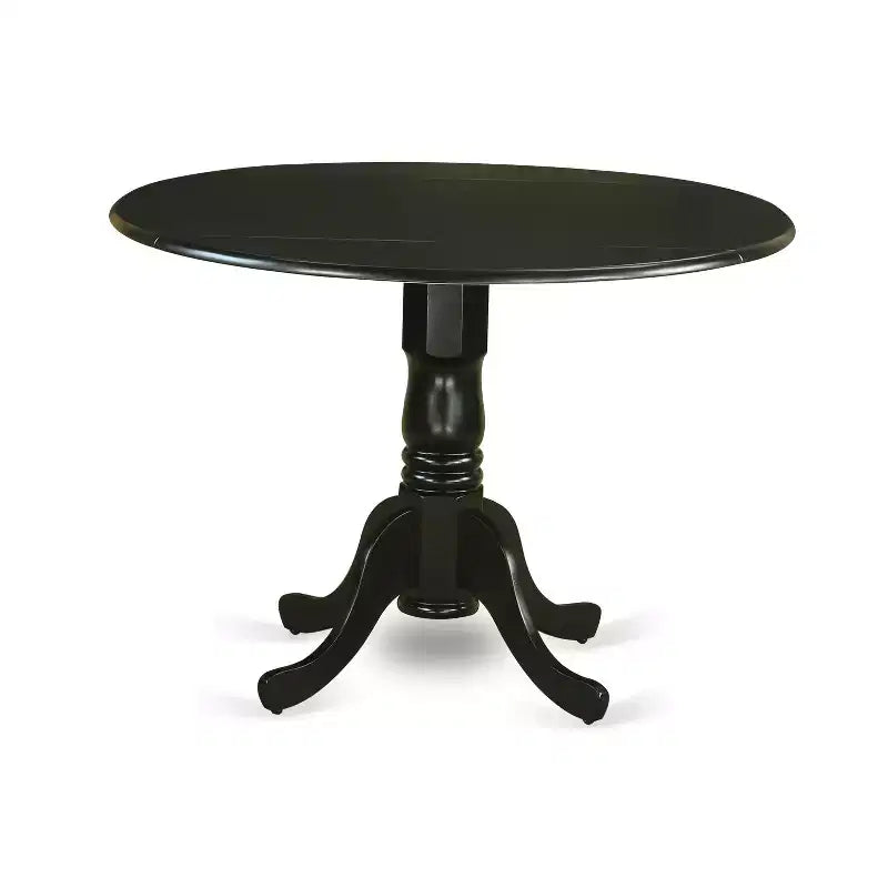 HomeStock 3-Pc Black Finish Solid Wood Top - Dining Room Set - Seats 4