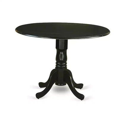 HomeStock 3-Pc Black Finish Solid Wood Top - Dining Room Set - Seats 4