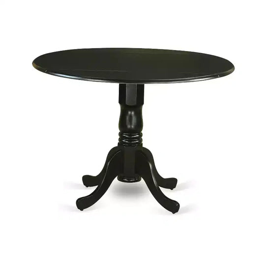 HomeStock 3-Pc Black Finish Solid Wood Top - Dining Room Set - Seats 4