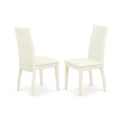 Ensemble de salle à manger rond 3 pièces - Table et chaises de cuisine, blanc - Meubles de salle à manger pour petits espaces