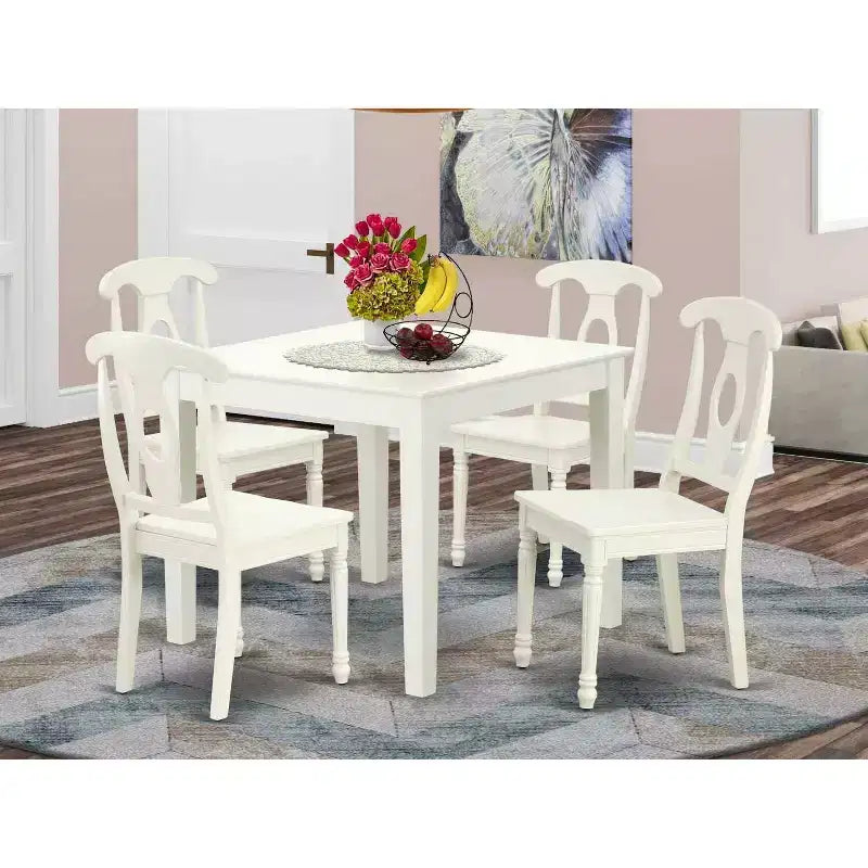 Ensemble de salle à manger côtier 5 pièces table carrée et chaises - 36 pouces - Style artisanal
