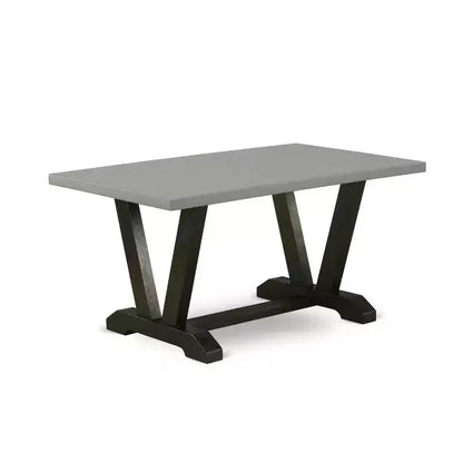 Table à manger rectangulaire 6 places HomeStock avec plateau en bois massif finition chêne naturel, 1 banc et 4 chaises