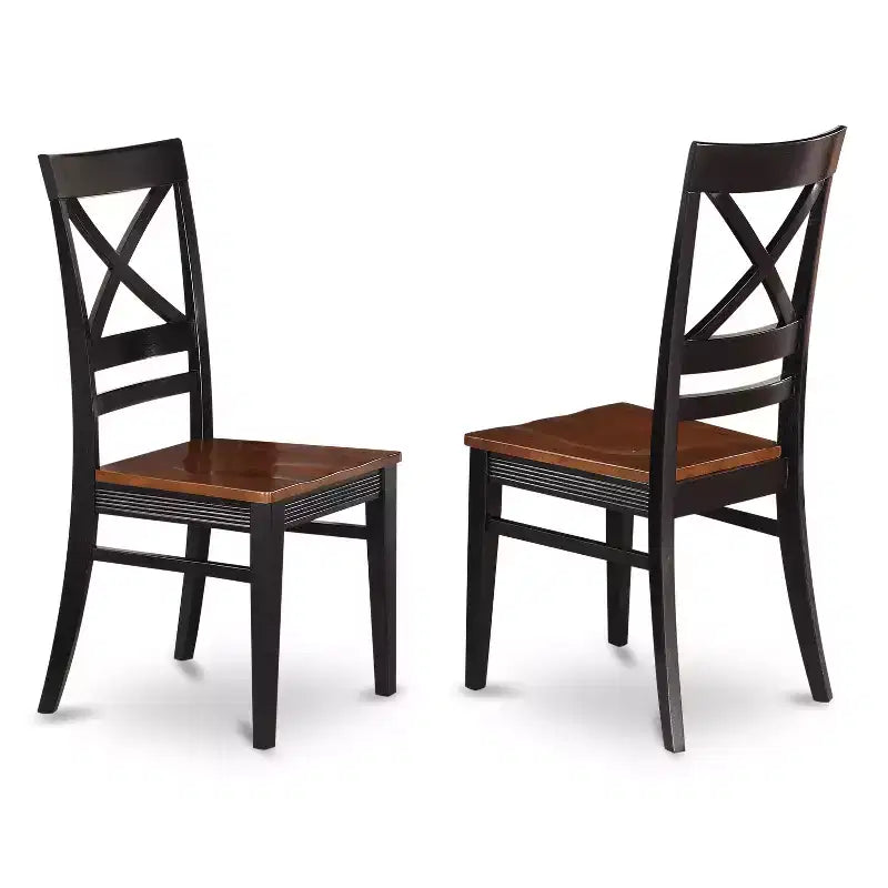 Ensemble table et chaises de salle à manger ronde - Ensemble 3 pièces pour cuisine, 107 cm, finition cerisier noir