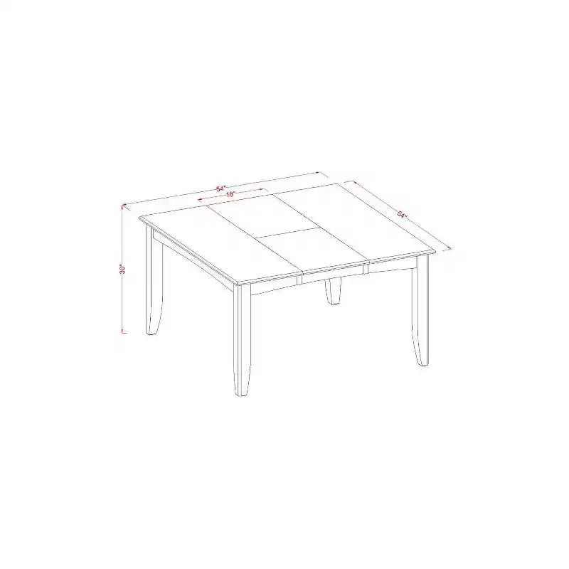 HomeStock Table à manger 5 pièces en bois massif à plateau carré marron, avec 4 chaises