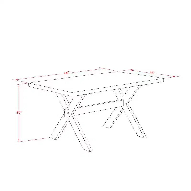 HomeStock Table à manger rectangulaire 5 pièces en bois massif finition jacobéenne vieillie avec 4 chaises Parson
