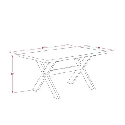 HomeStock Table à manger rectangulaire 5 pièces en bois massif finition jacobéenne vieillie avec 4 chaises Parson