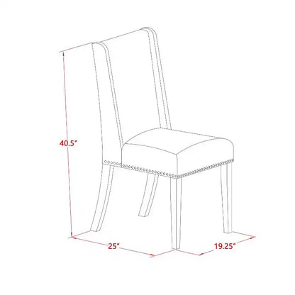 Ensemble de salle à manger médiéval - 5 pièces - Table en bois massif et 4 chaises Parsons - Finition blanc lin