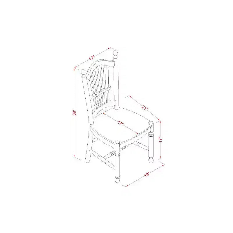 Ensemble de salle à manger 3 pièces HomeStock, table en bois massif à finition noire et cerise