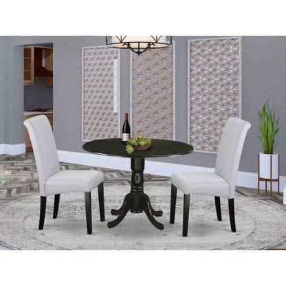 Ensemble table et chaises de cuisine 3 pièces Table à manger ronde et chaises Design nordique moderne 107 cm