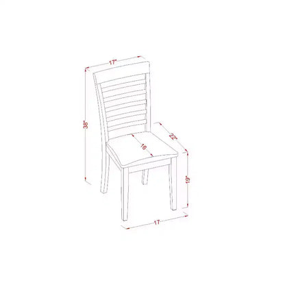 Ensemble de salle à manger 5 pièces en bois massif finition acajou – 4 places